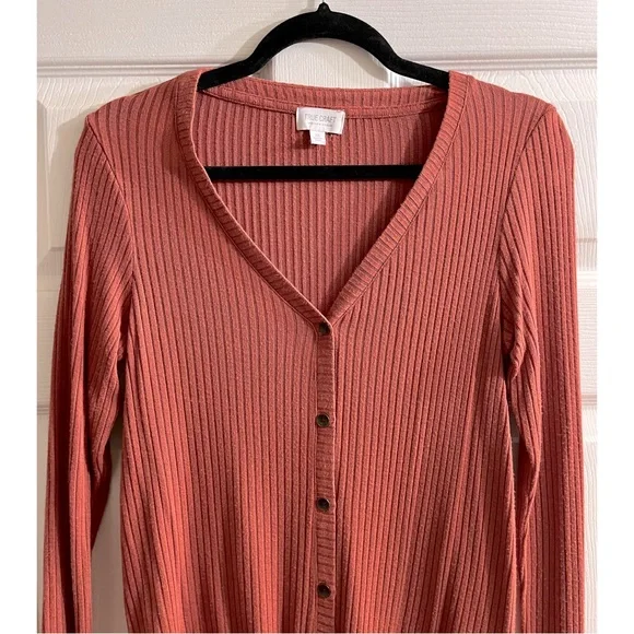 ❣️True Craft Knit Sweater Long Sleeve Coral Color Top Size X-Small (XS)❣️ - Picture 3 of 7